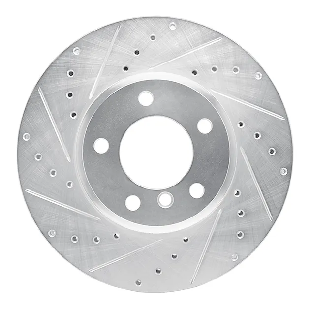 R1 Concepts EDZ-31062L Brake Rotor Drilled and Slotted Silver